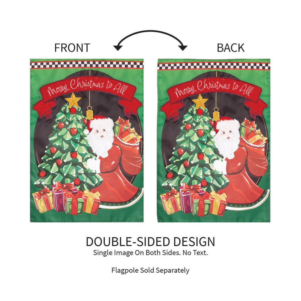 Jingle Bell Square Applique Garden Flag
