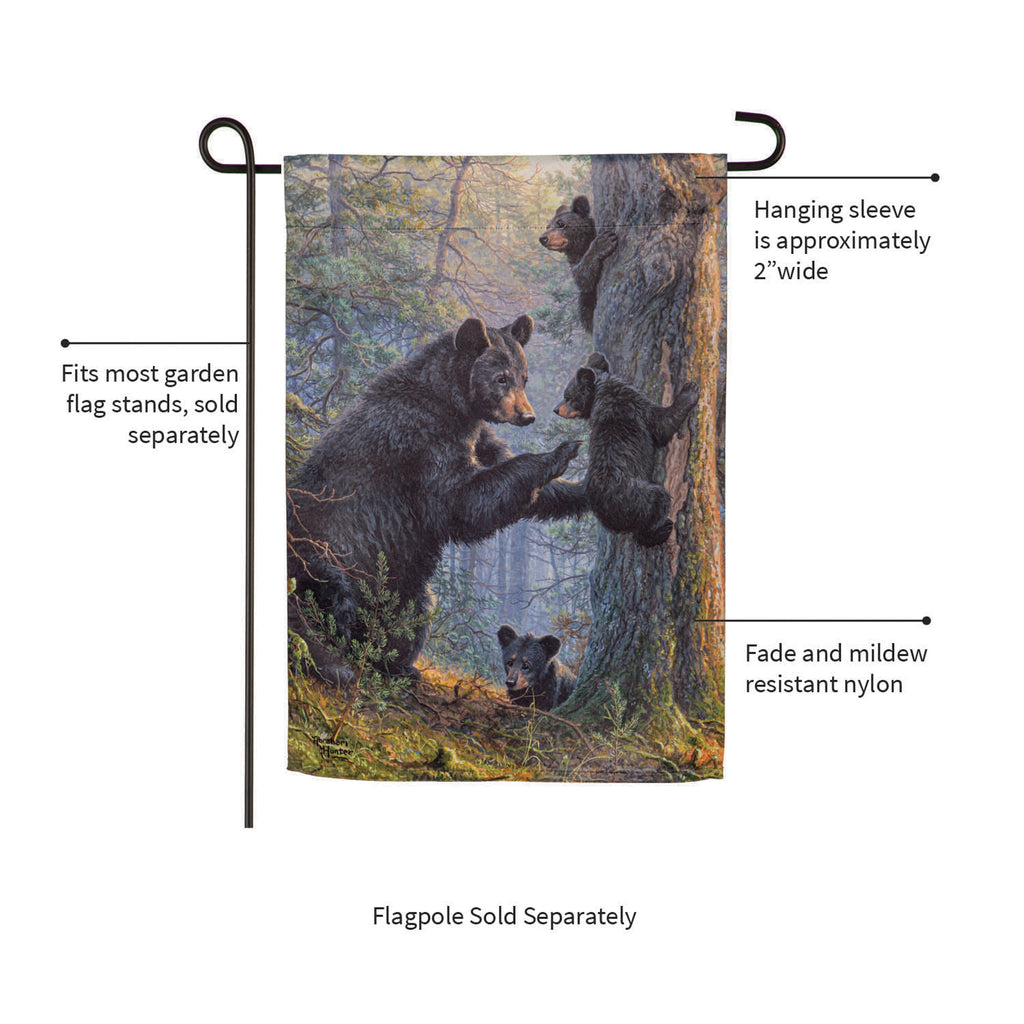 Bear Family Suede Garden Flag