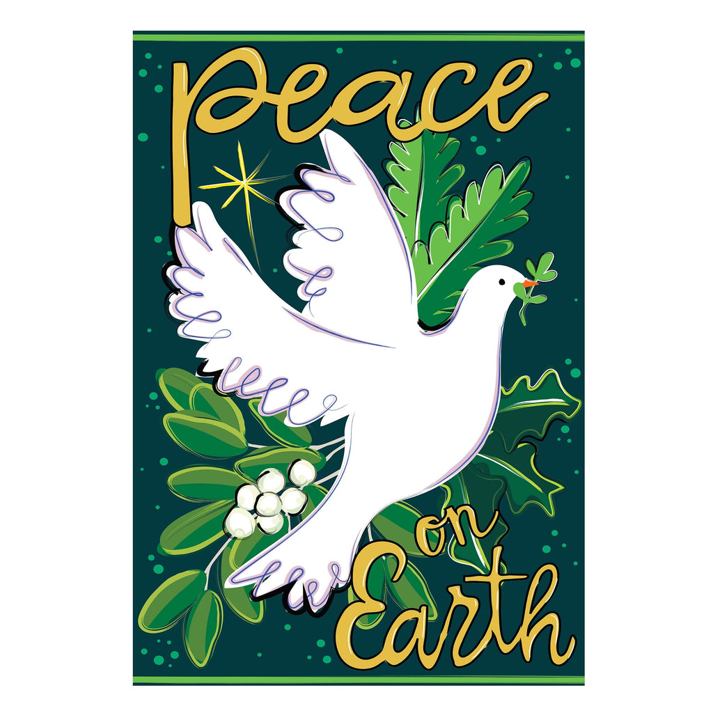 Peace On Earth Applique House Flag