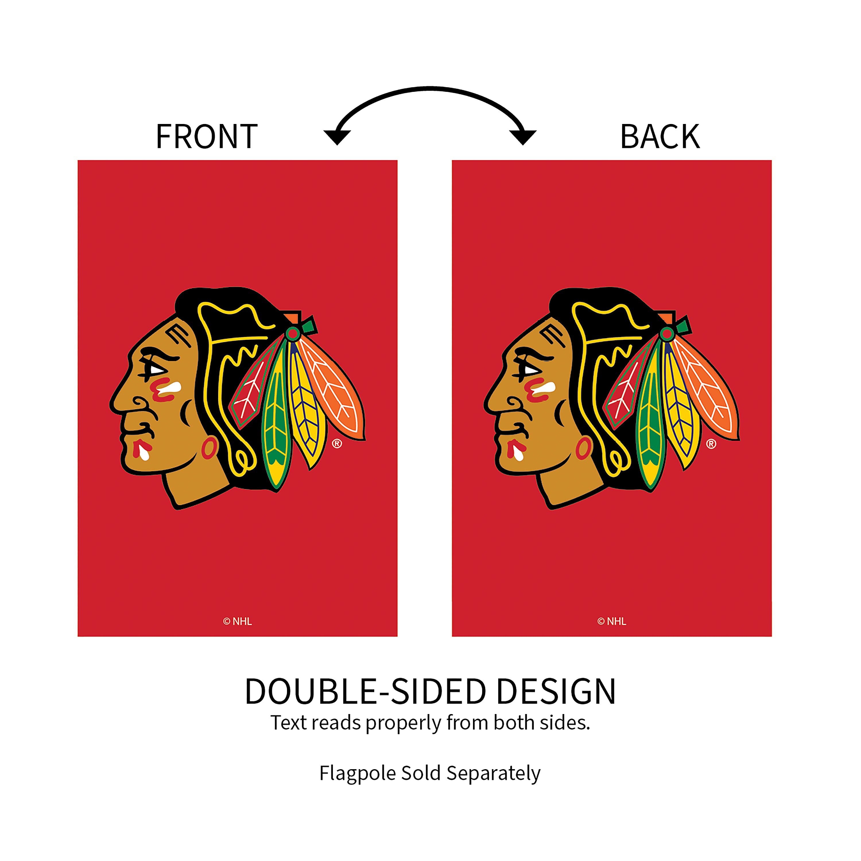 Chicago Blackhawks Applique Garden Flag