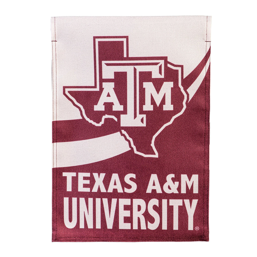Texas A&M Burlap Flag GDN Size
