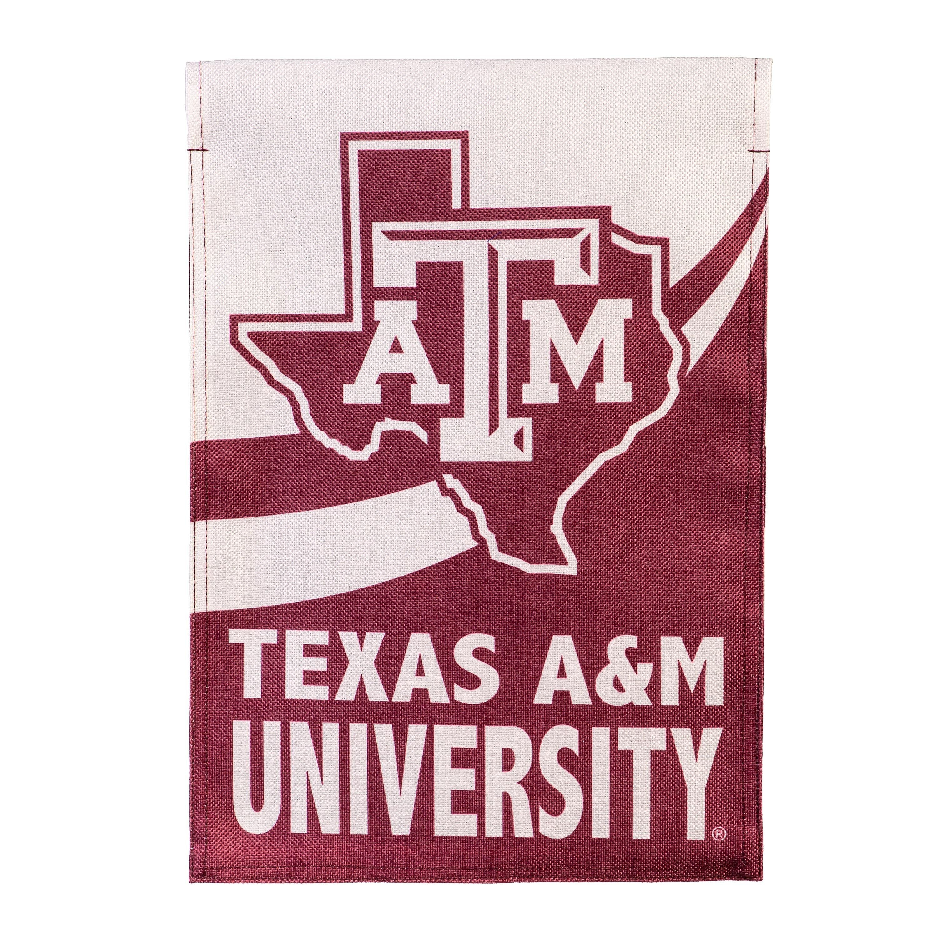 Texas A&M Burlap Flag GDN Size