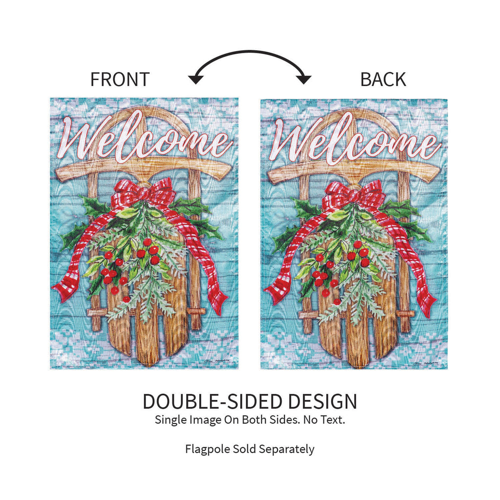 Welcome Sled Moire Garden Flag