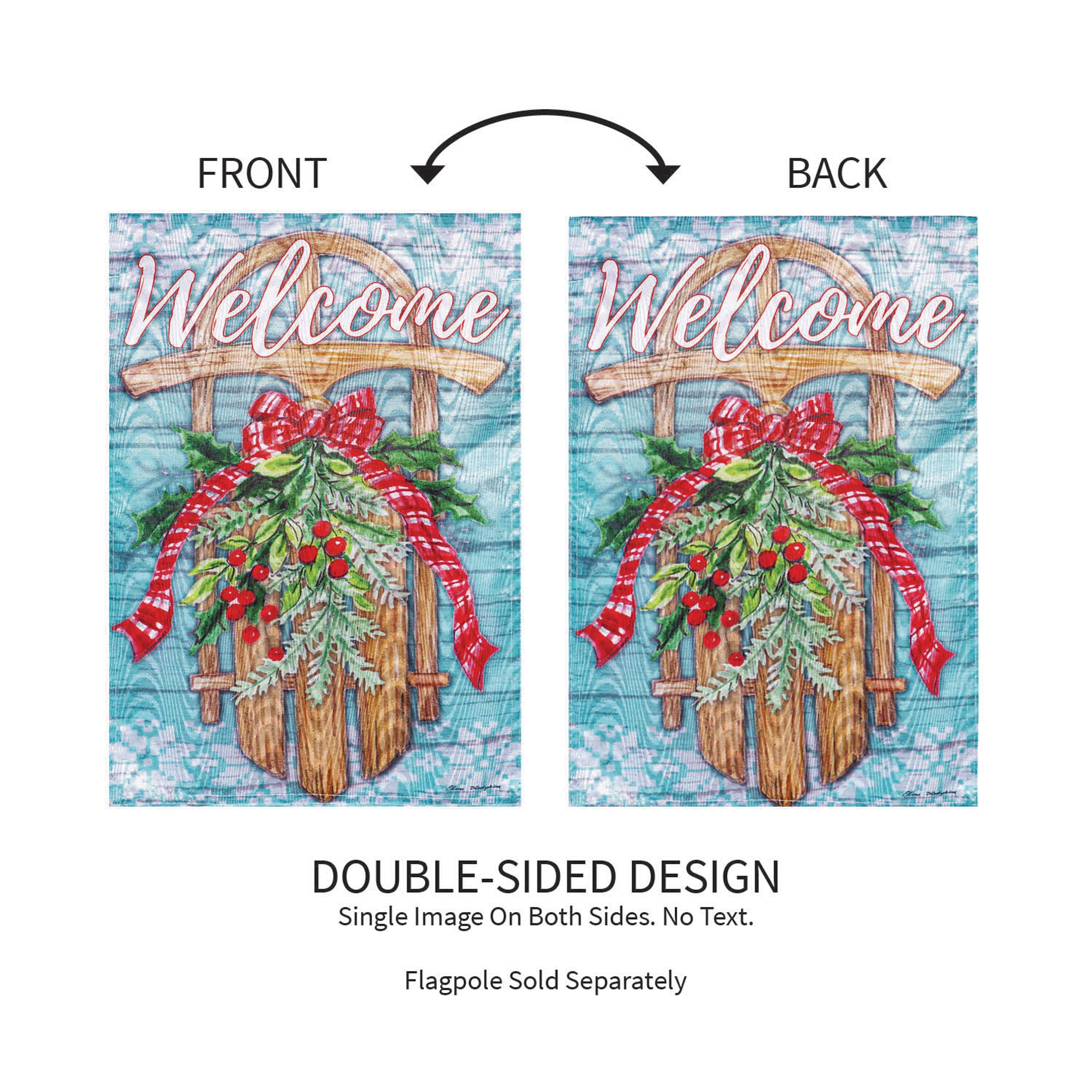 Welcome Sled Moire Garden Flag