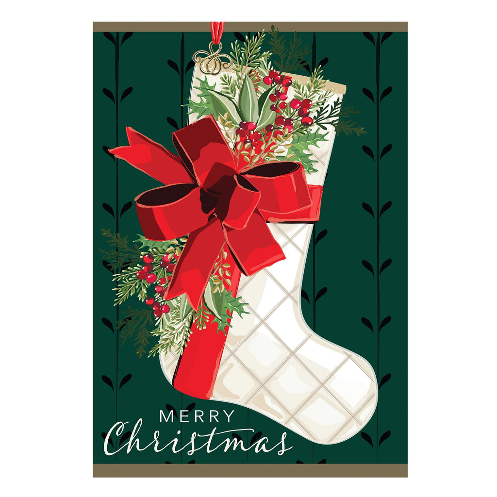 Christmas Stocking Applique House Flag
