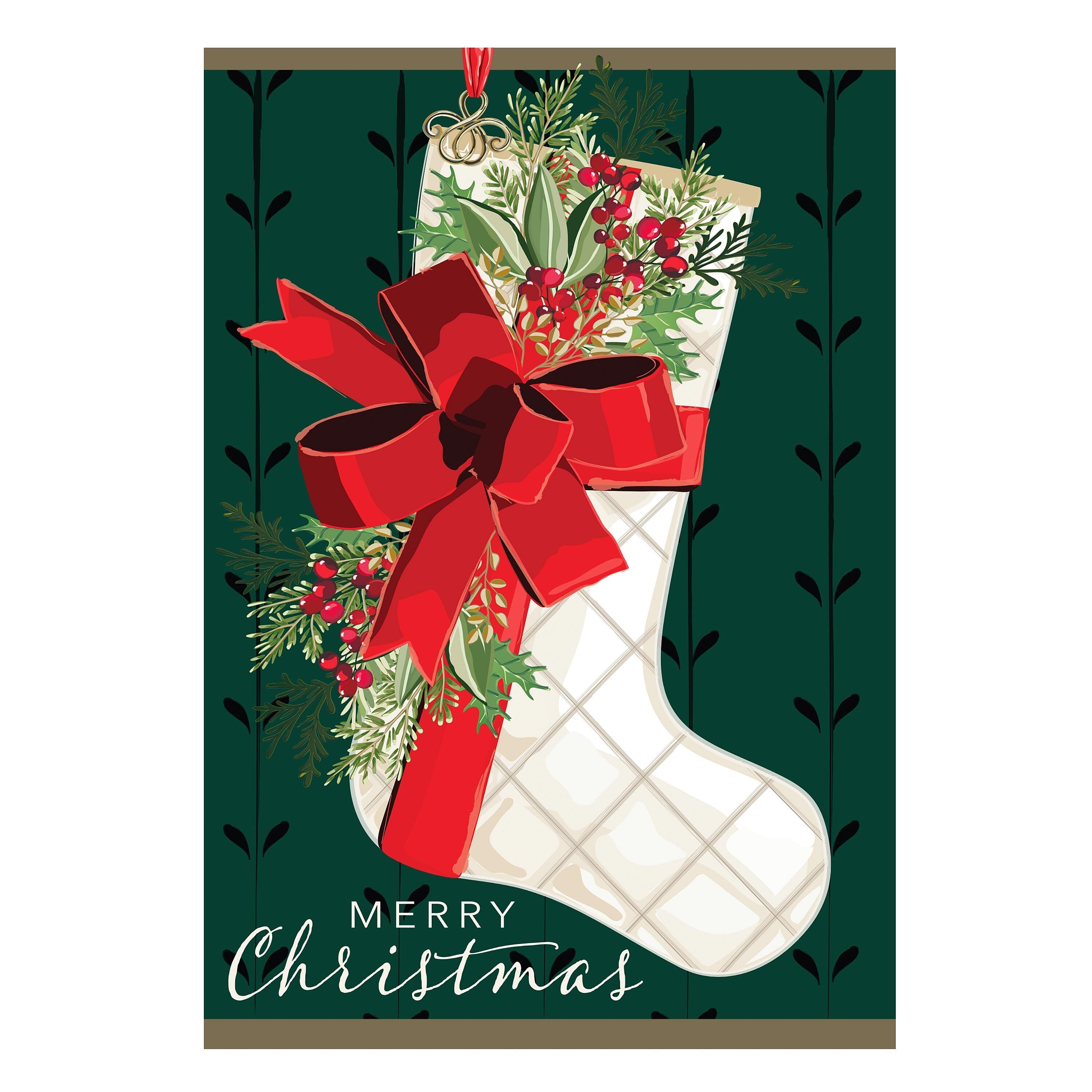 Christmas Stocking Applique House Flag