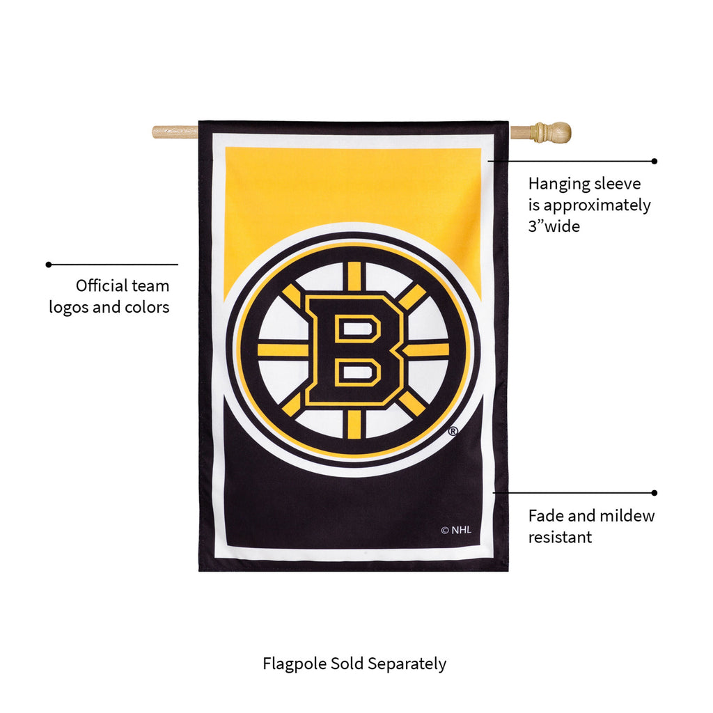 NHL Hockey Burlap House Flag, Boston Bruins