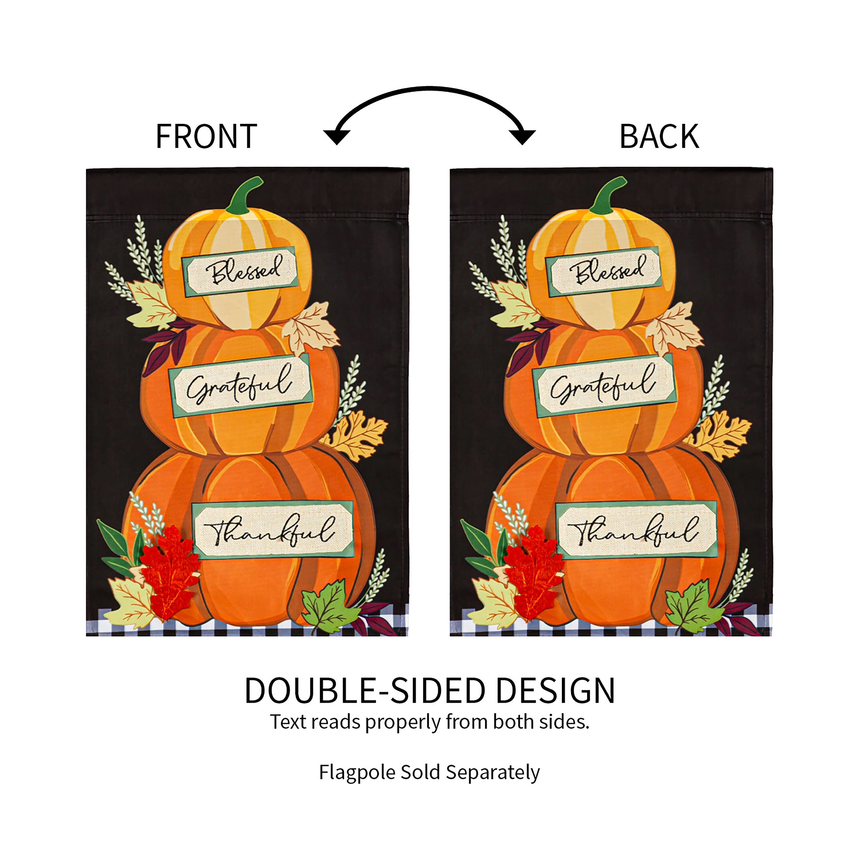 Stacked Pumpkins House Applique Flag