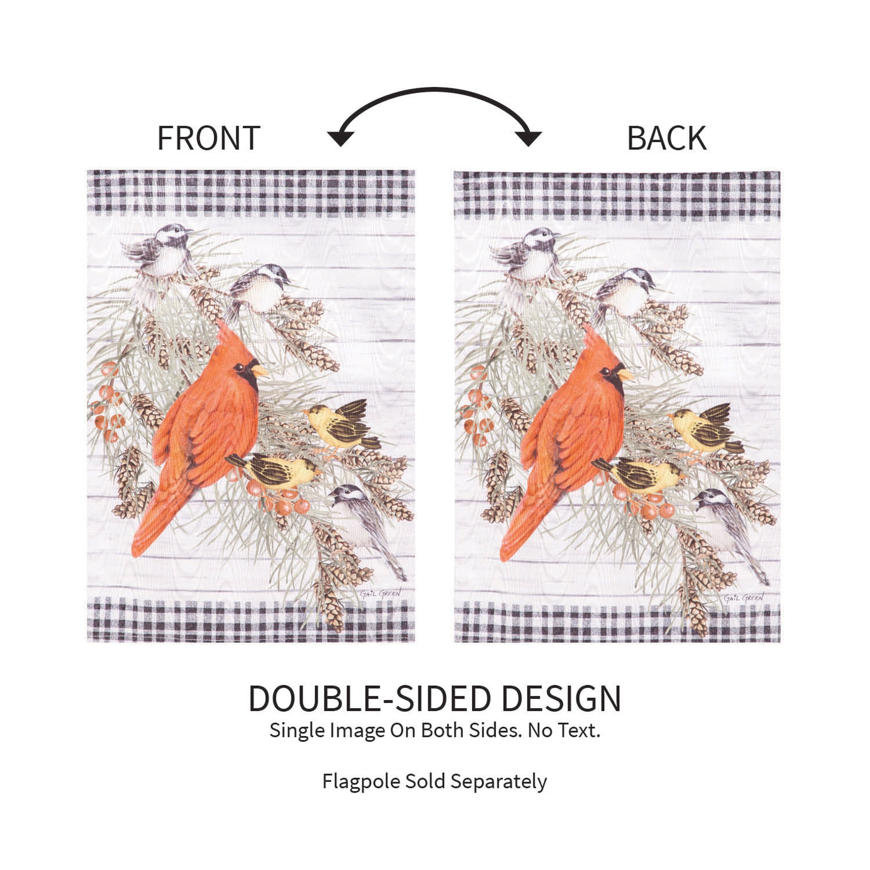 Bird Friends Moire Garden Flag