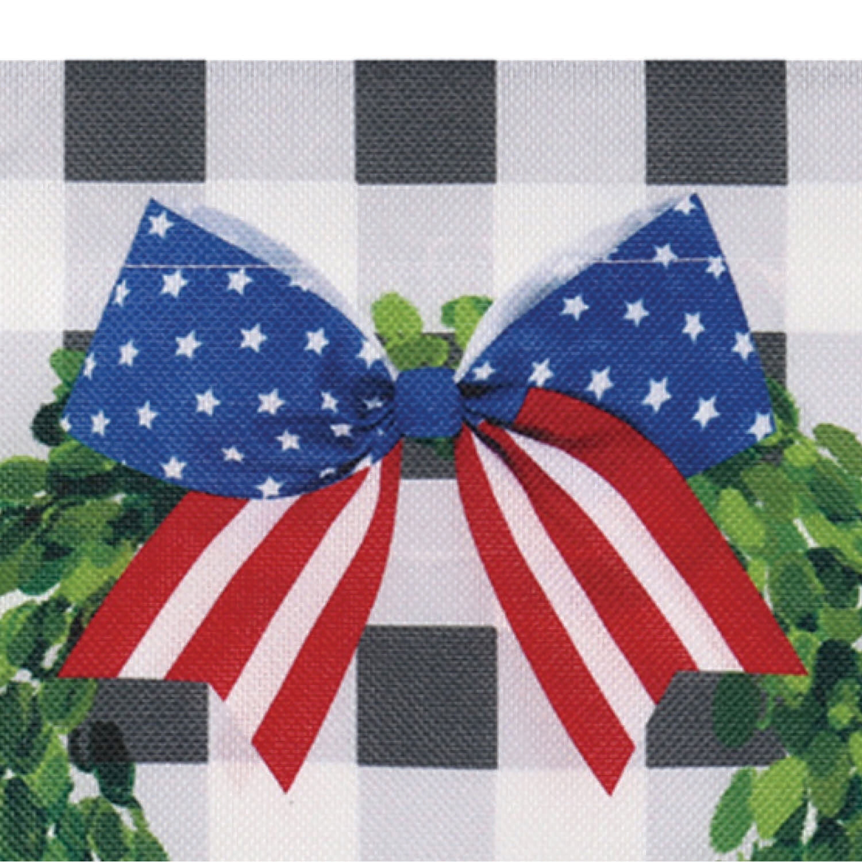 Boxwood Plaid Garden Burlap Flag