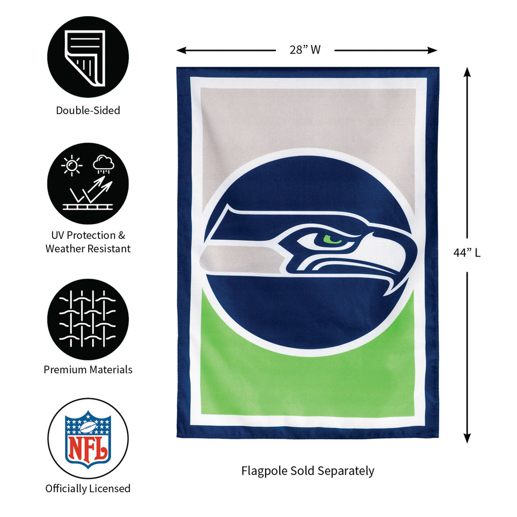 Flag, DS New Burlap, Reg, Seattle Seahawks