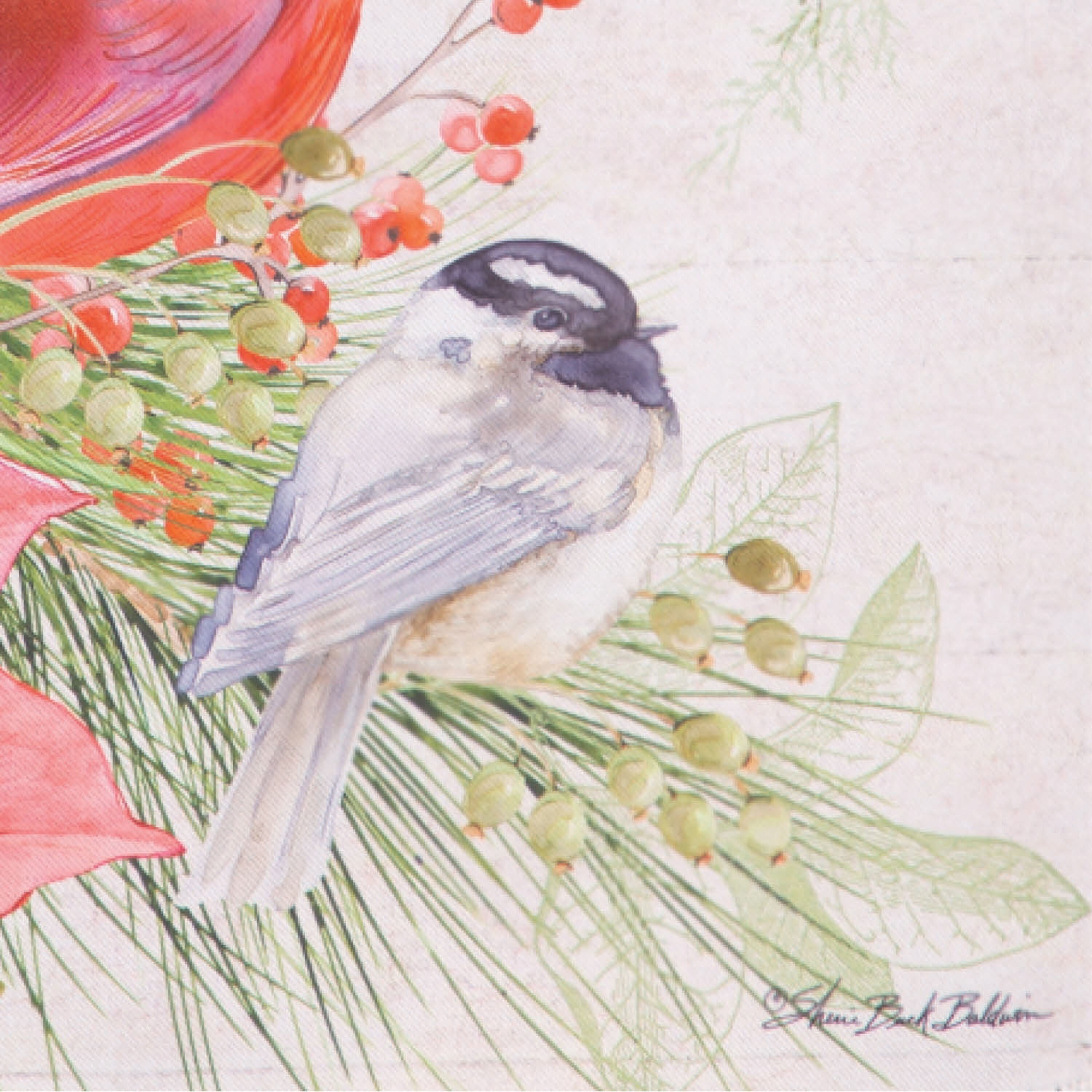 Merry and Bright Cardinal Suede Garden Flag