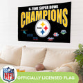 Pittsburgh Steelers 6X Superbowl Champions Football 3x5 Flag