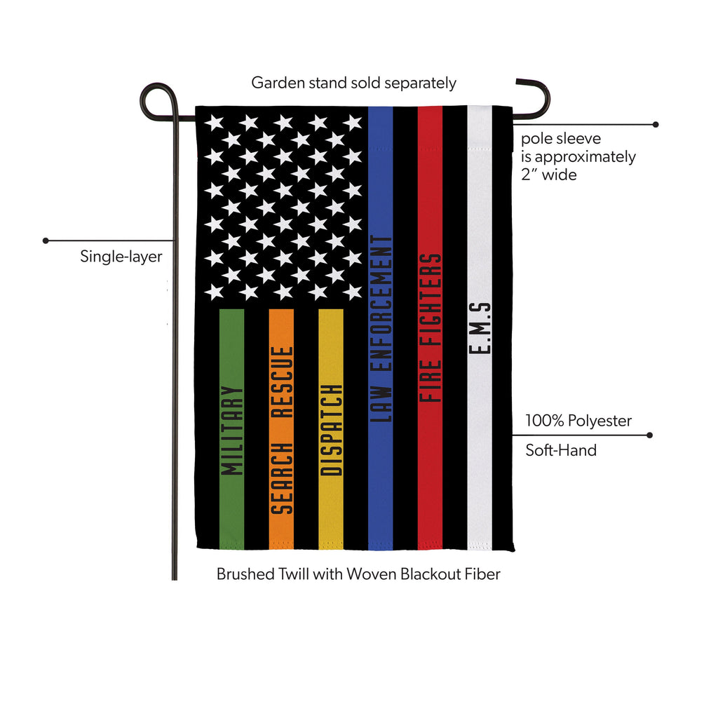 Responders Thin Line Garden Suede Flag