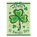 Happy St. Patrick's Day Shamrock Applique Flag