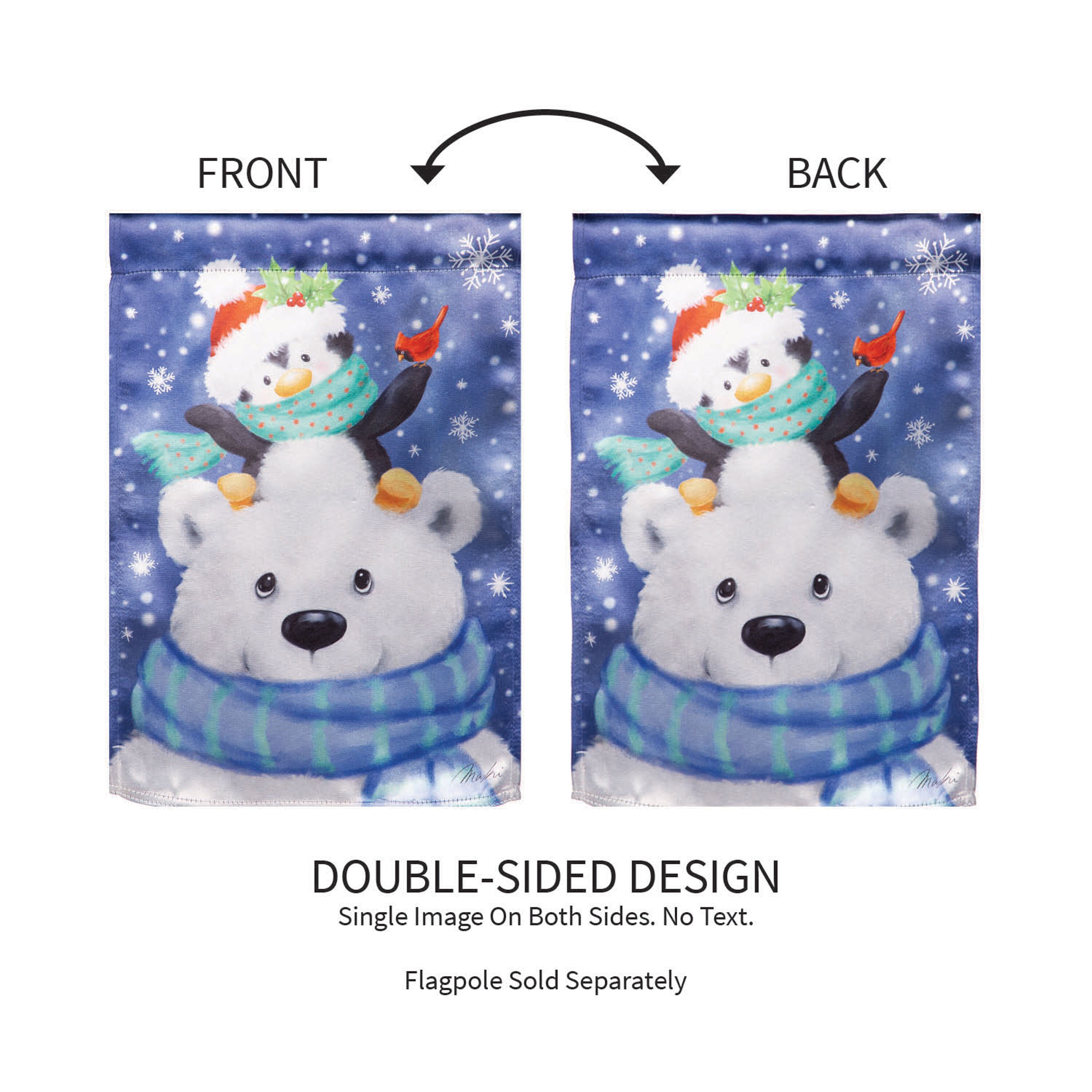 Polar Bear and Friends Lustre Garden Flag