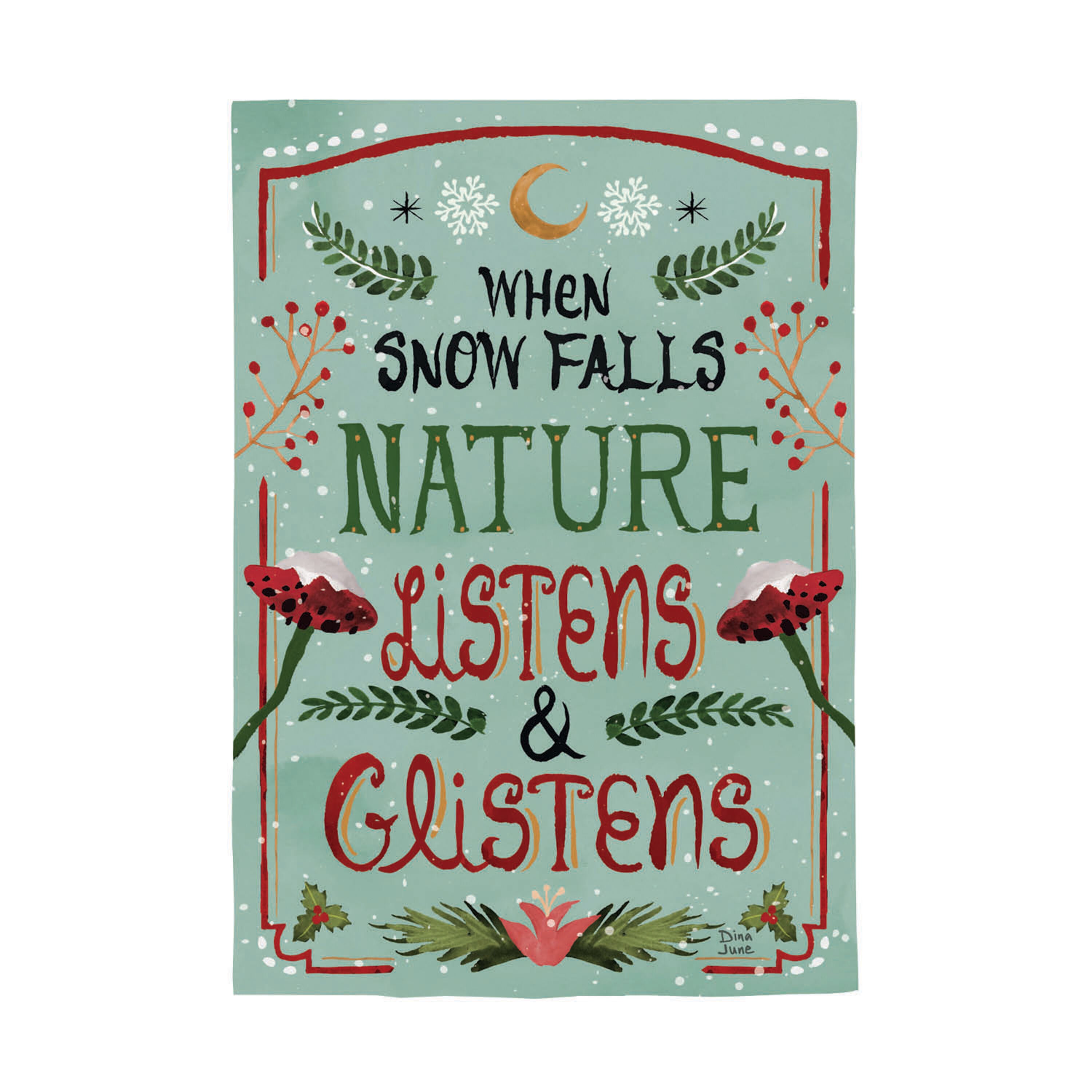 Santa's Forest of Wonder Reversible Burlap Garden Flag