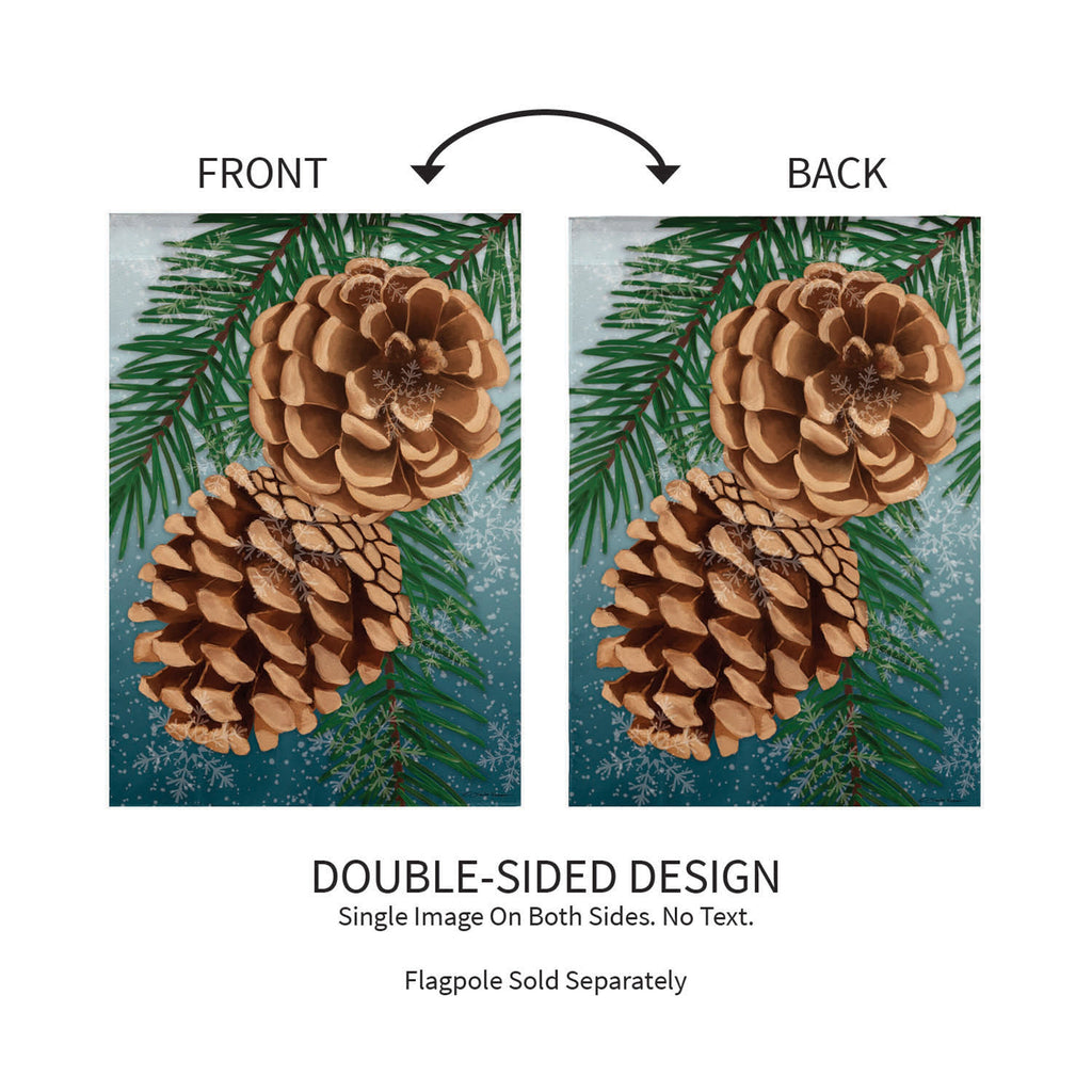 Winter Pine Cone Suede Garden Flag