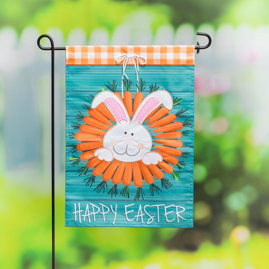 Carrot Wreath Garden Applique Flag