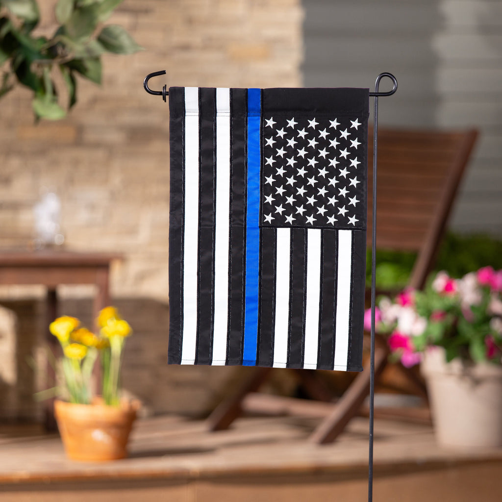 Thin Blue Line Garden Applique Flag
