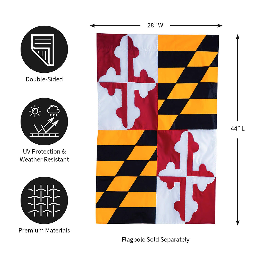 Maryland State Flag House Applique Flag