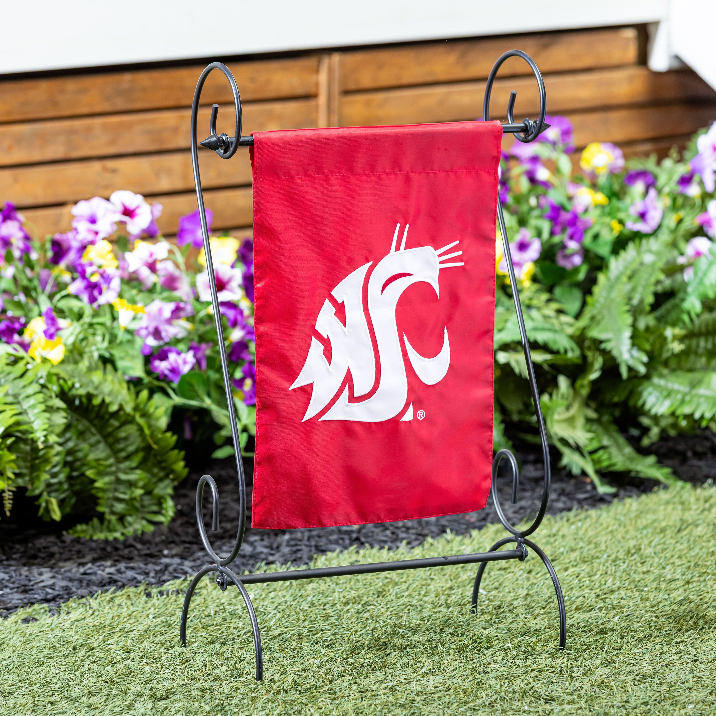 Washington State University Applique Garden Flag