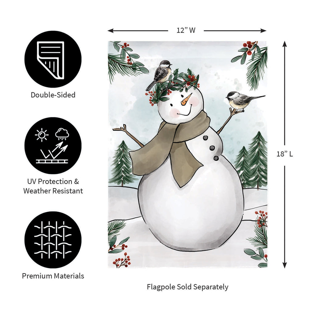 Snowman Applique Garden Flag