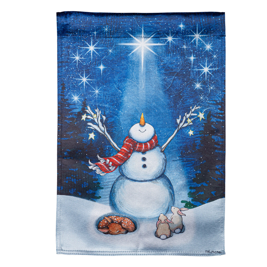 Star Heart Snowman Lustre Garden Flag