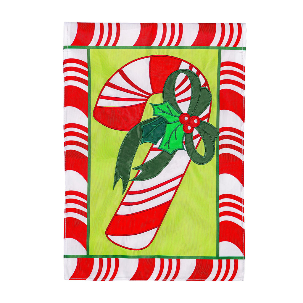 Candy Cane Applique Garden Flag