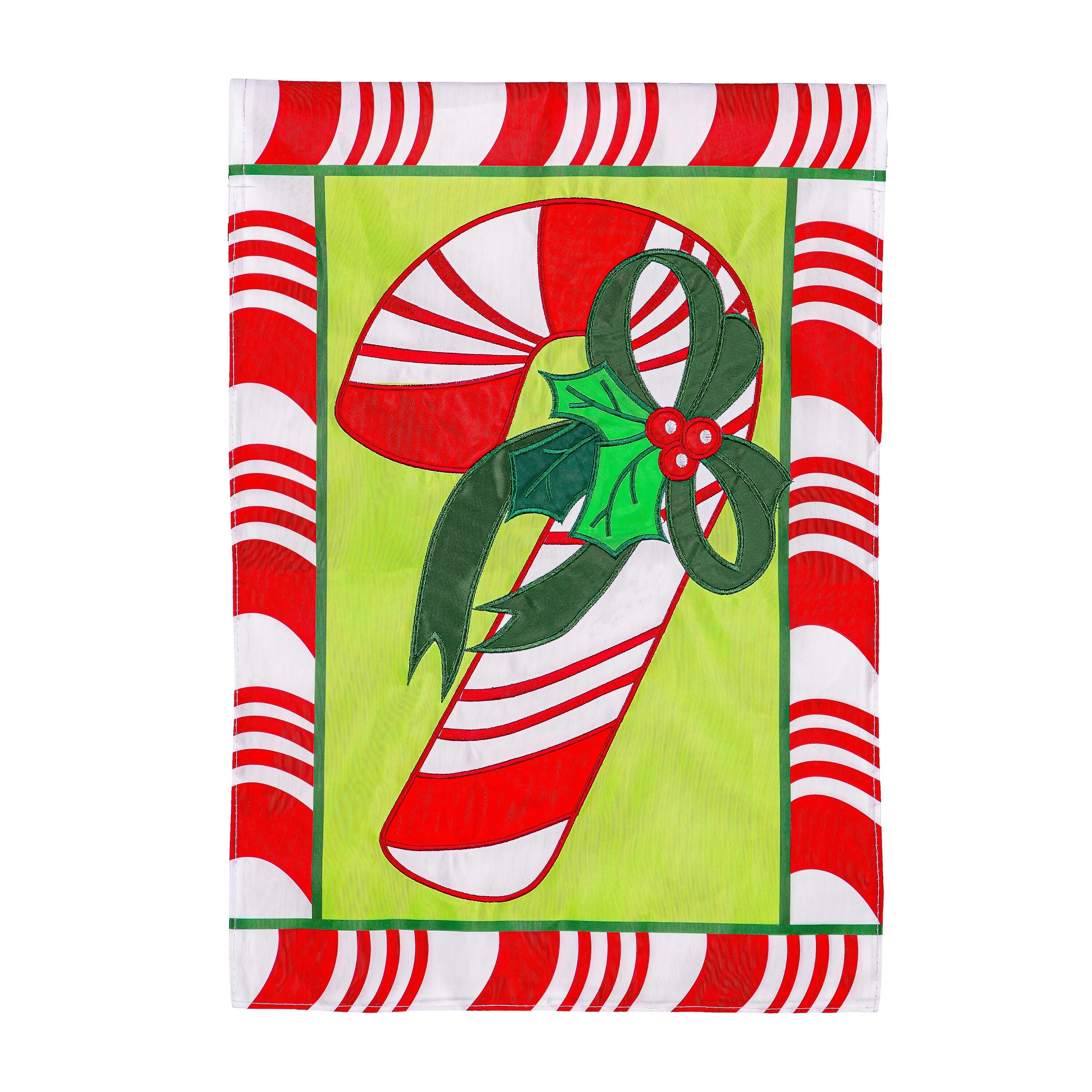 Candy Cane Applique Garden Flag