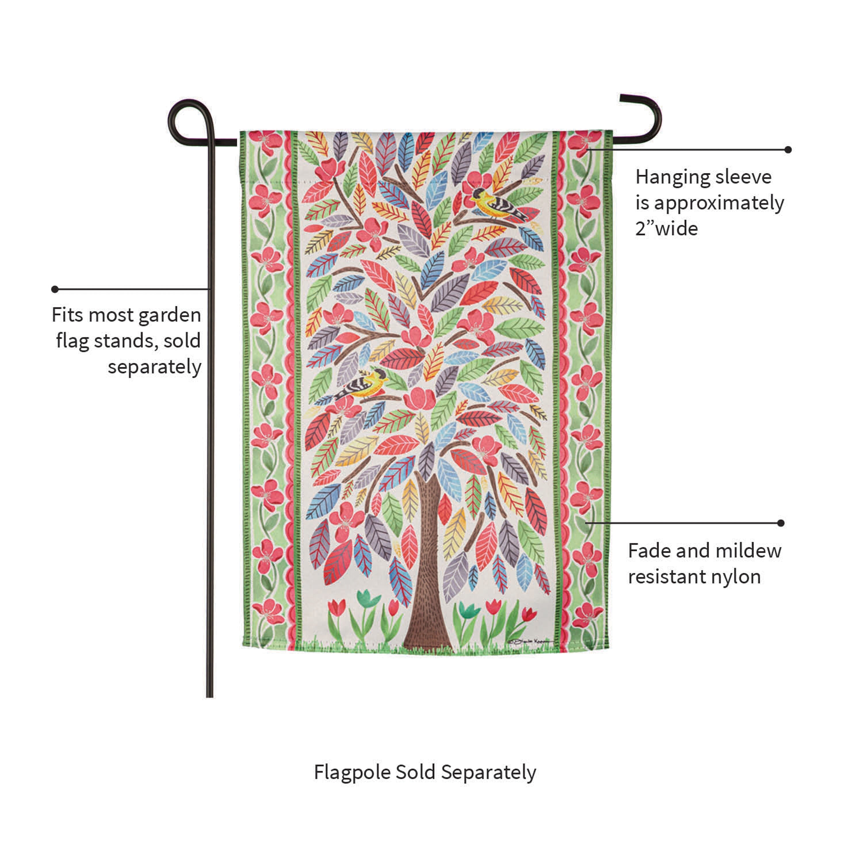4 Season Trees Suede Garden Flag, Set of 4