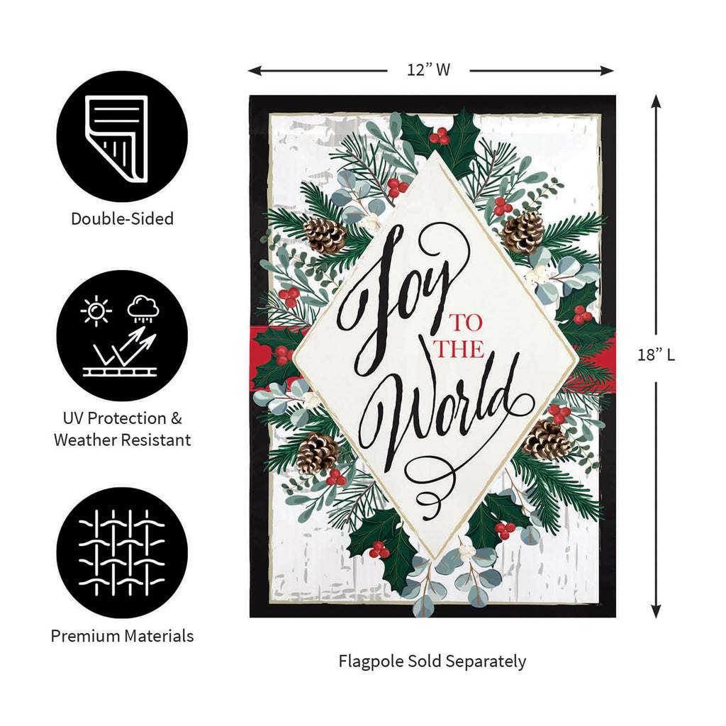 Joy to the World Applique Garden Flag
