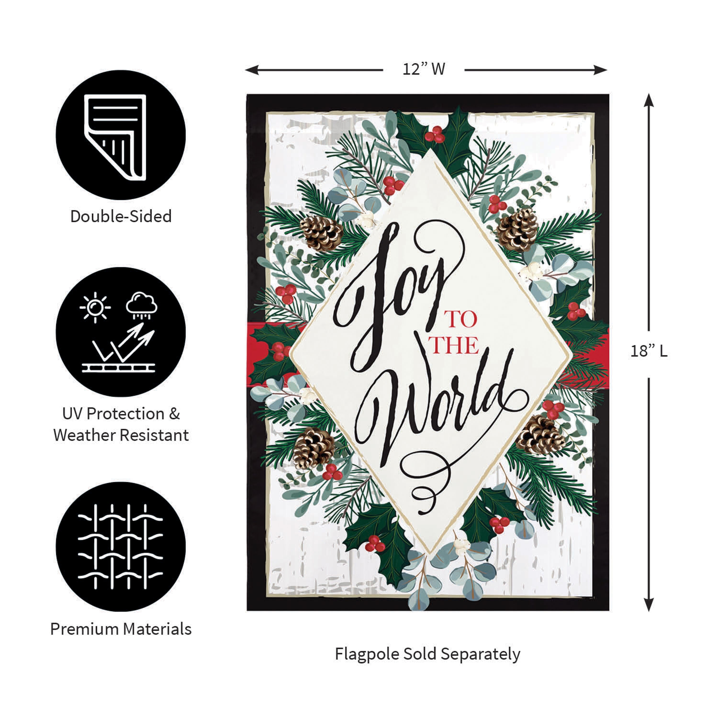 Joy to the World Applique Garden Flag