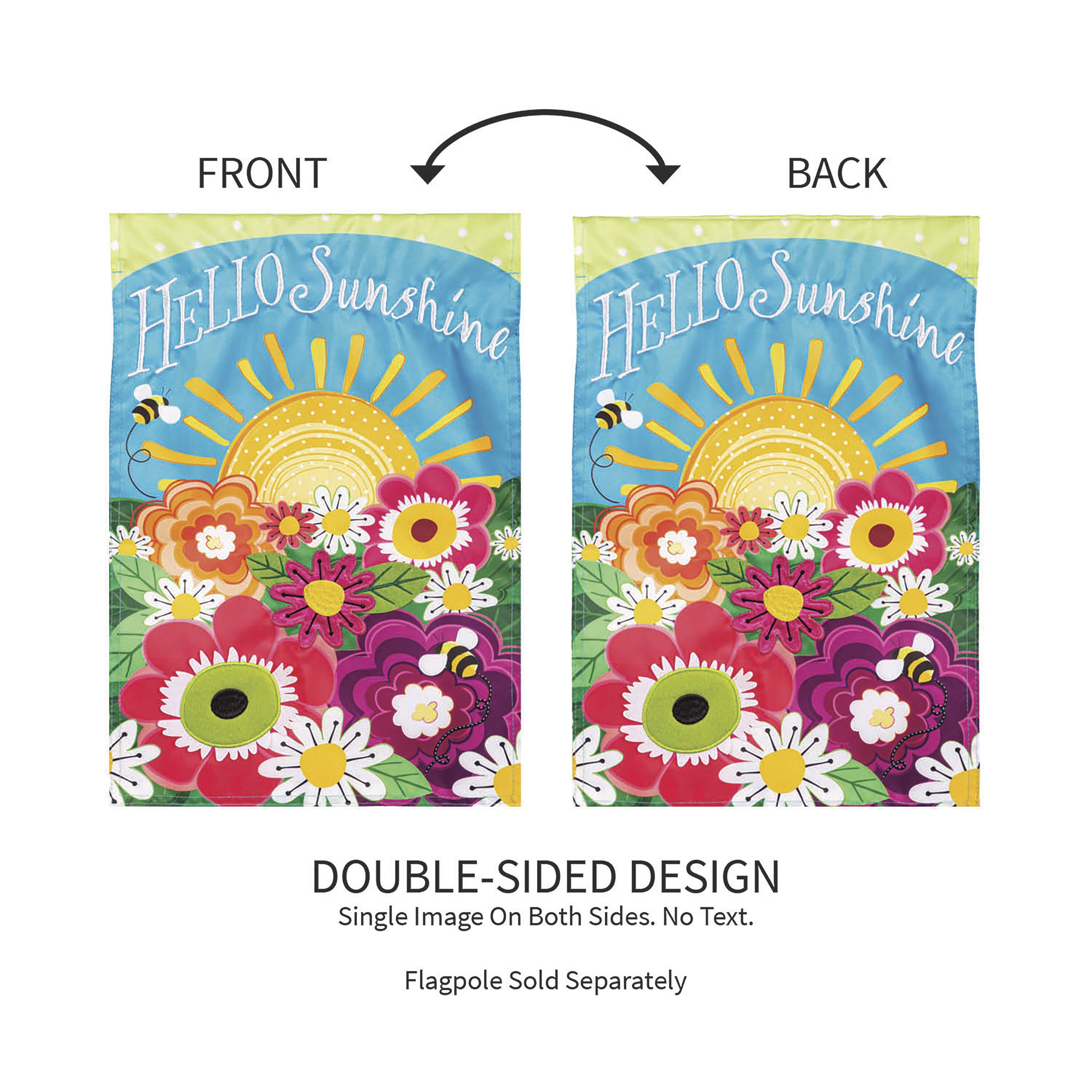 Hello Sunshine Applique Garden Flag
