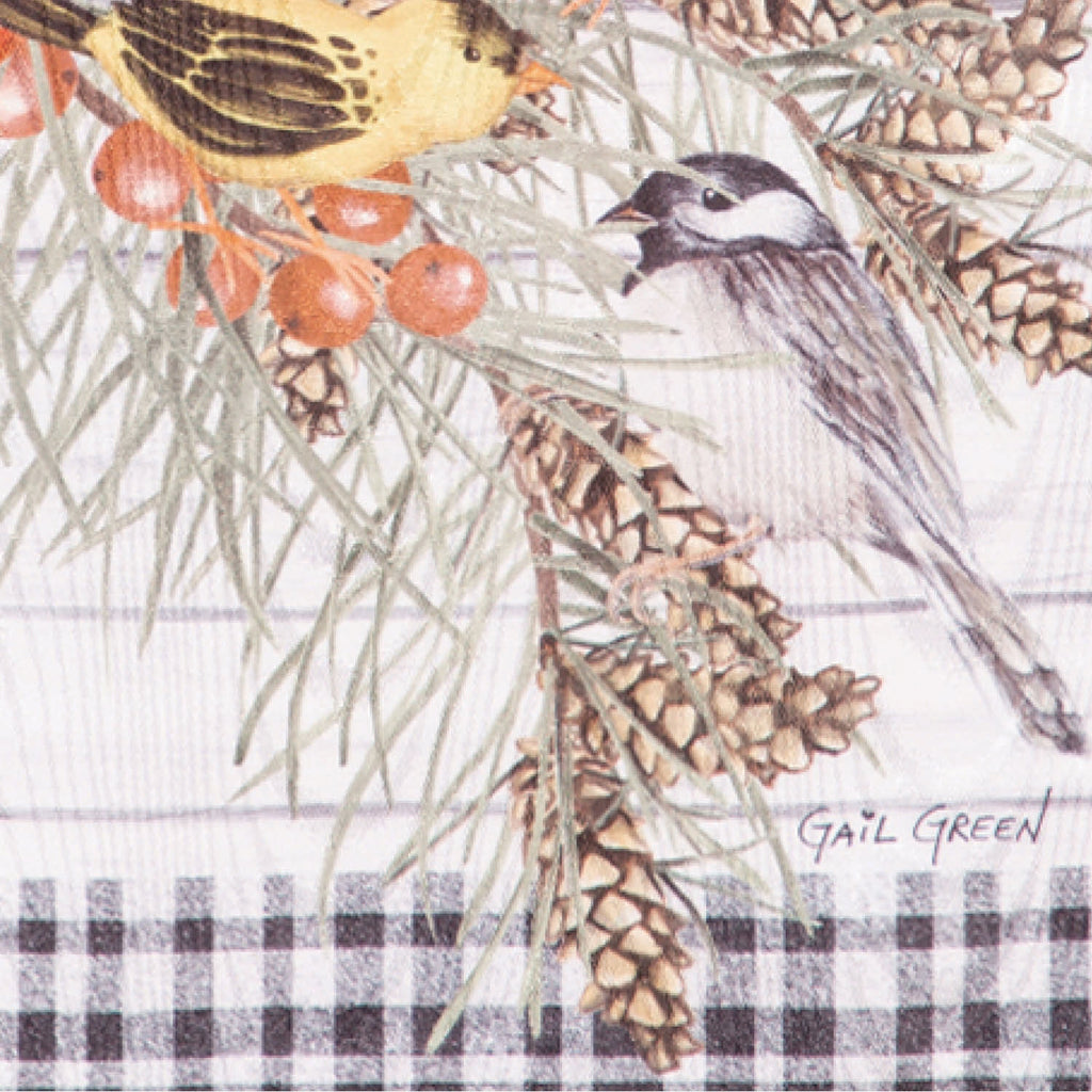 Bird Friends Moire Garden Flag