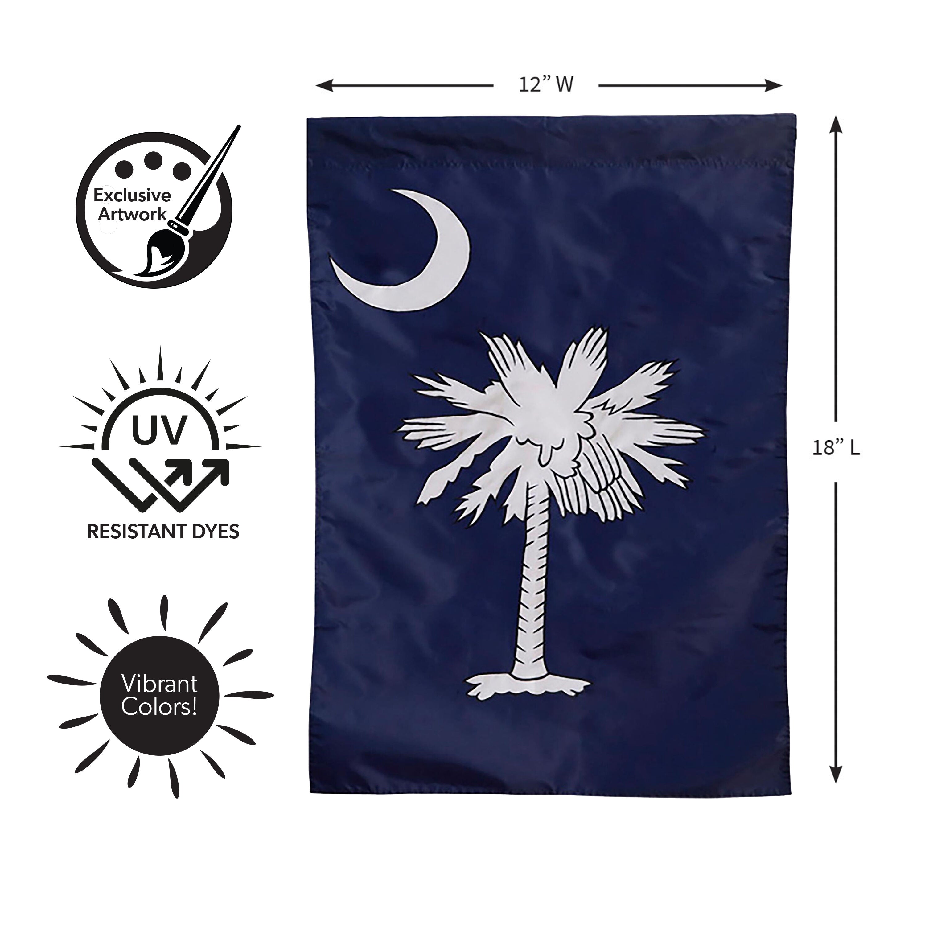 South Carolina Garden Applique Flag