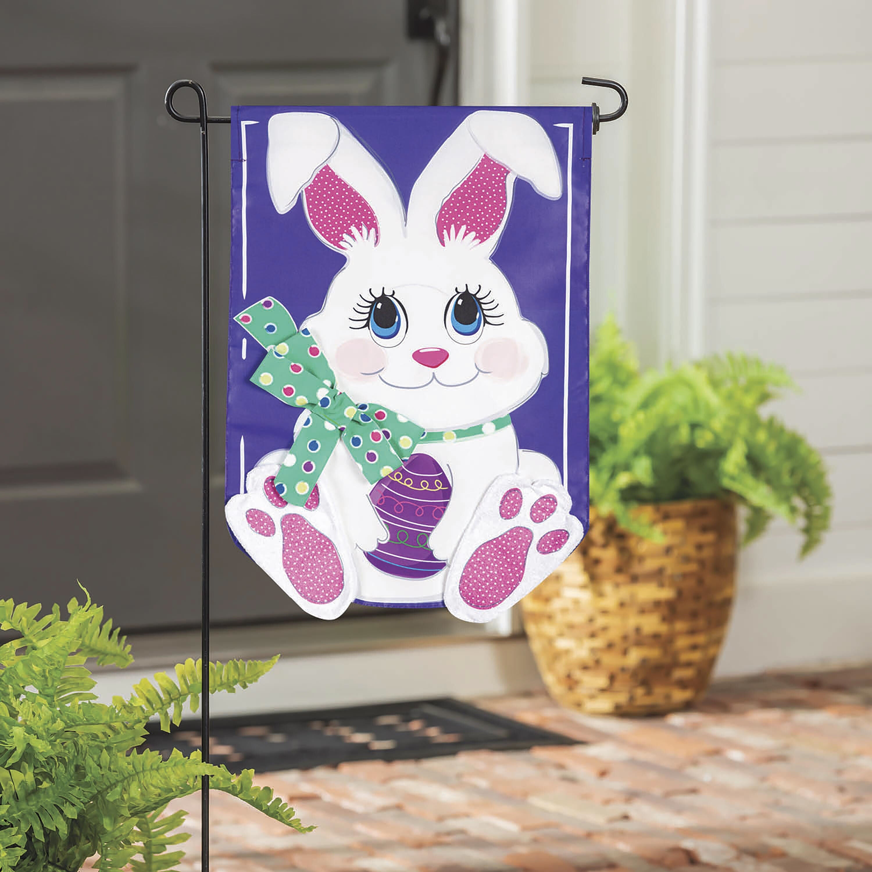 Easter Bunny Applique Garden Flag