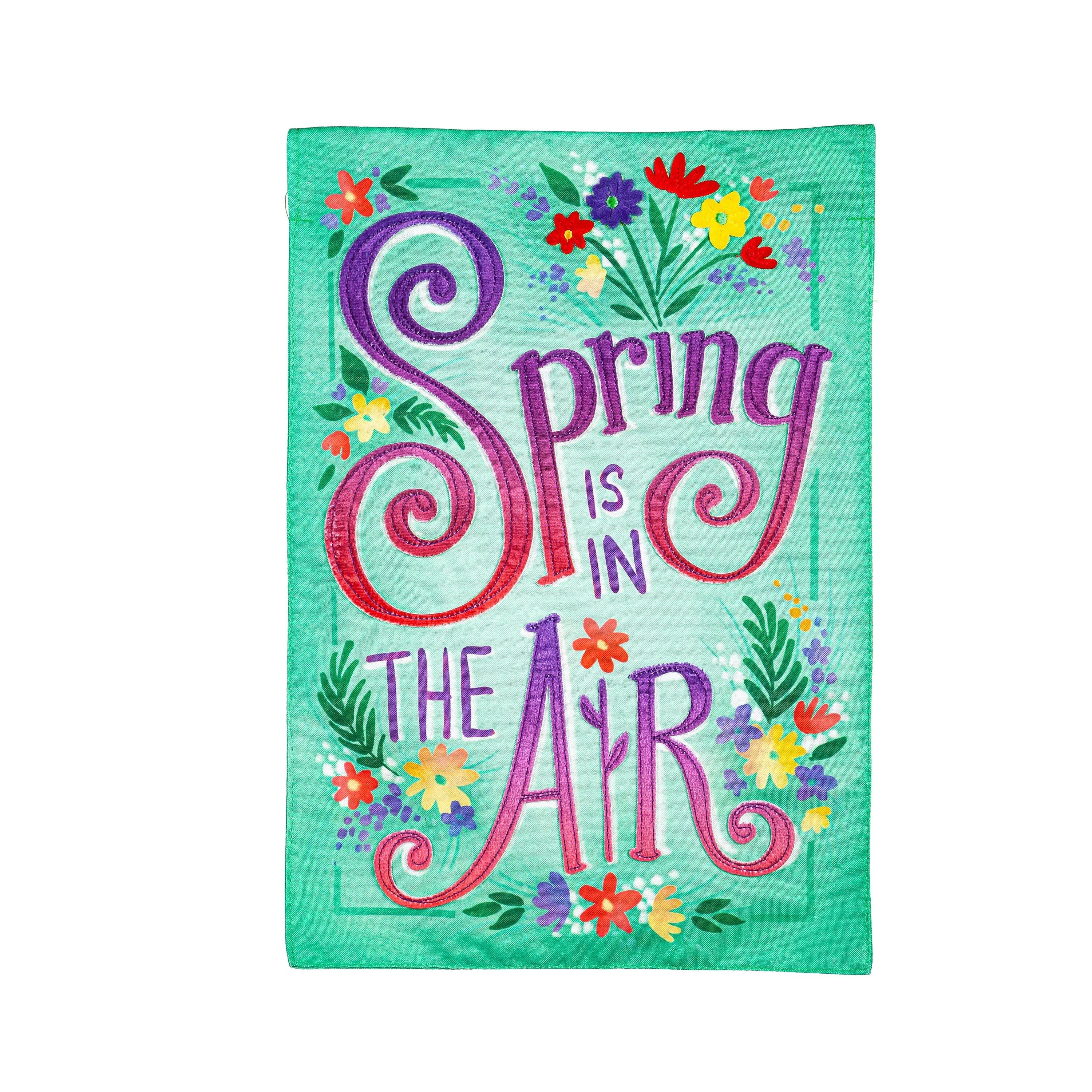 Spring is in the Air Linen Garden Flag