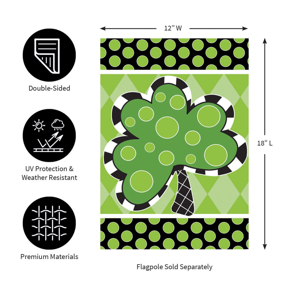Patterned Shamrock Suede Garden Flag