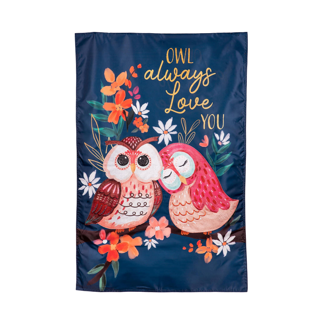 Owl Always Love You Applique House Flag