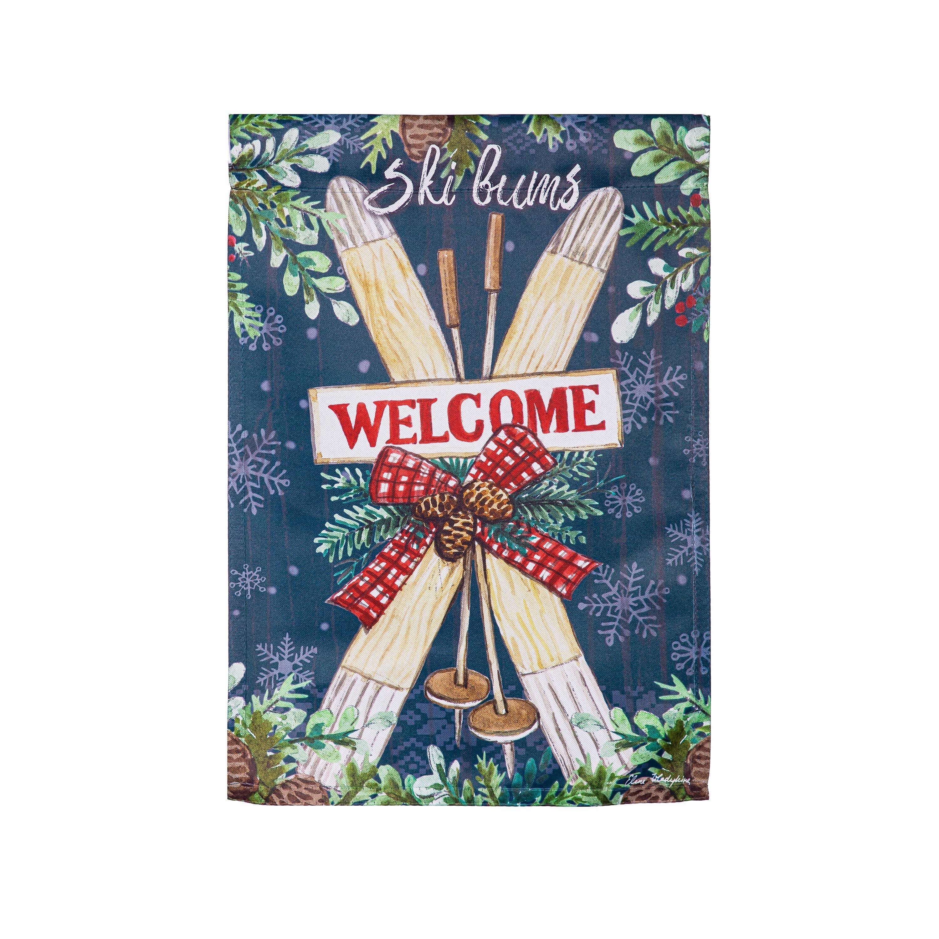 Ski Bum's Suede Garden Flag
