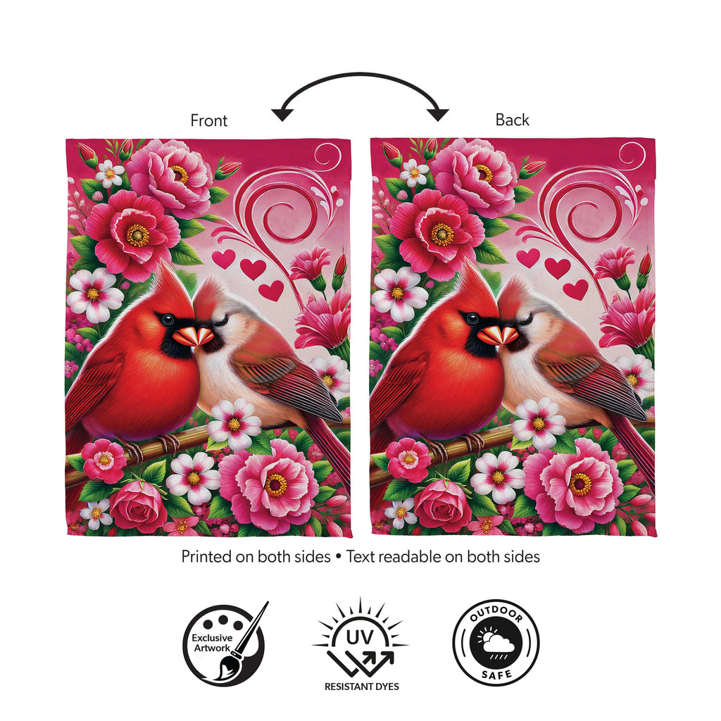Cardinal Lovers Suede House Flag