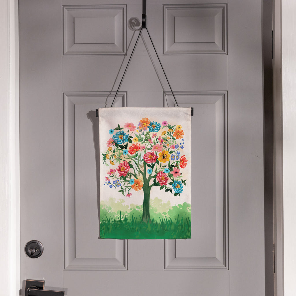 Blooming Tree of Life Burlap Garden Flag