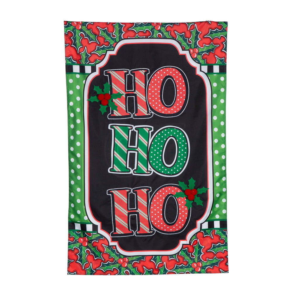 Ho Ho Ho Applique House Flag
