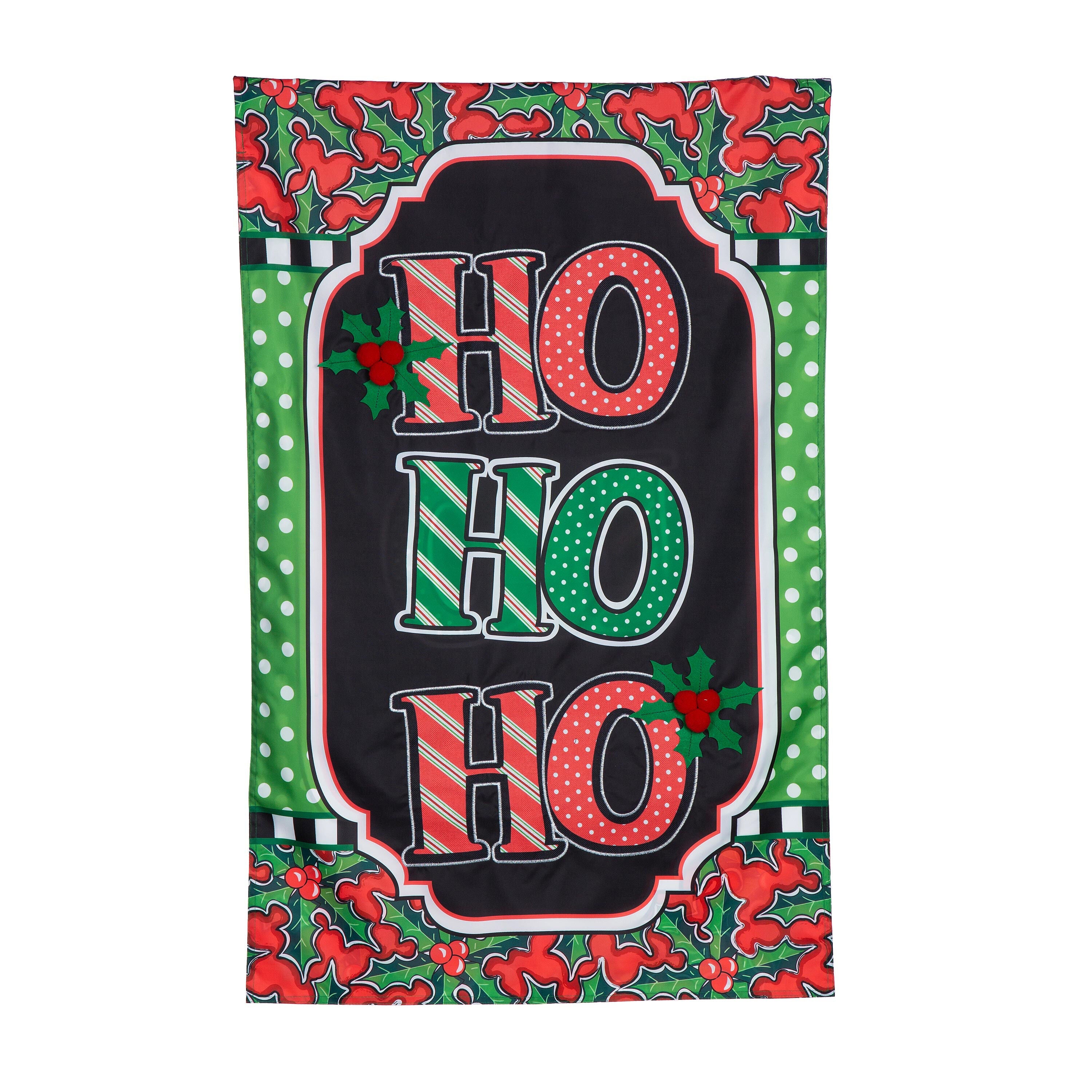 Ho Ho Ho Applique House Flag