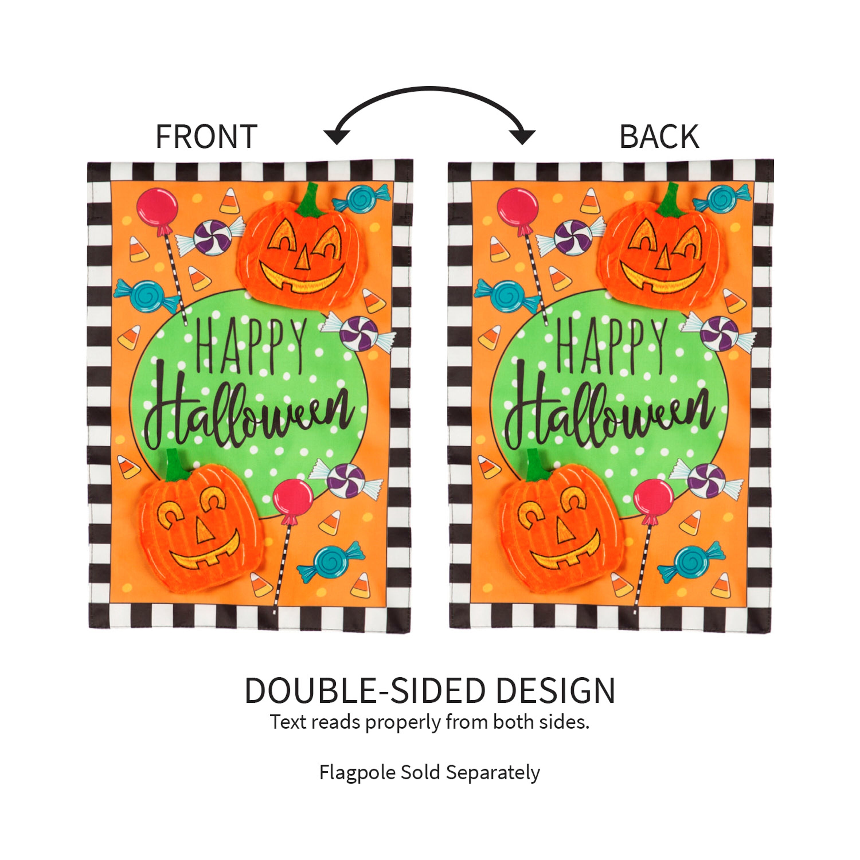 Happy Halloween Celebration Garden Applique Flag