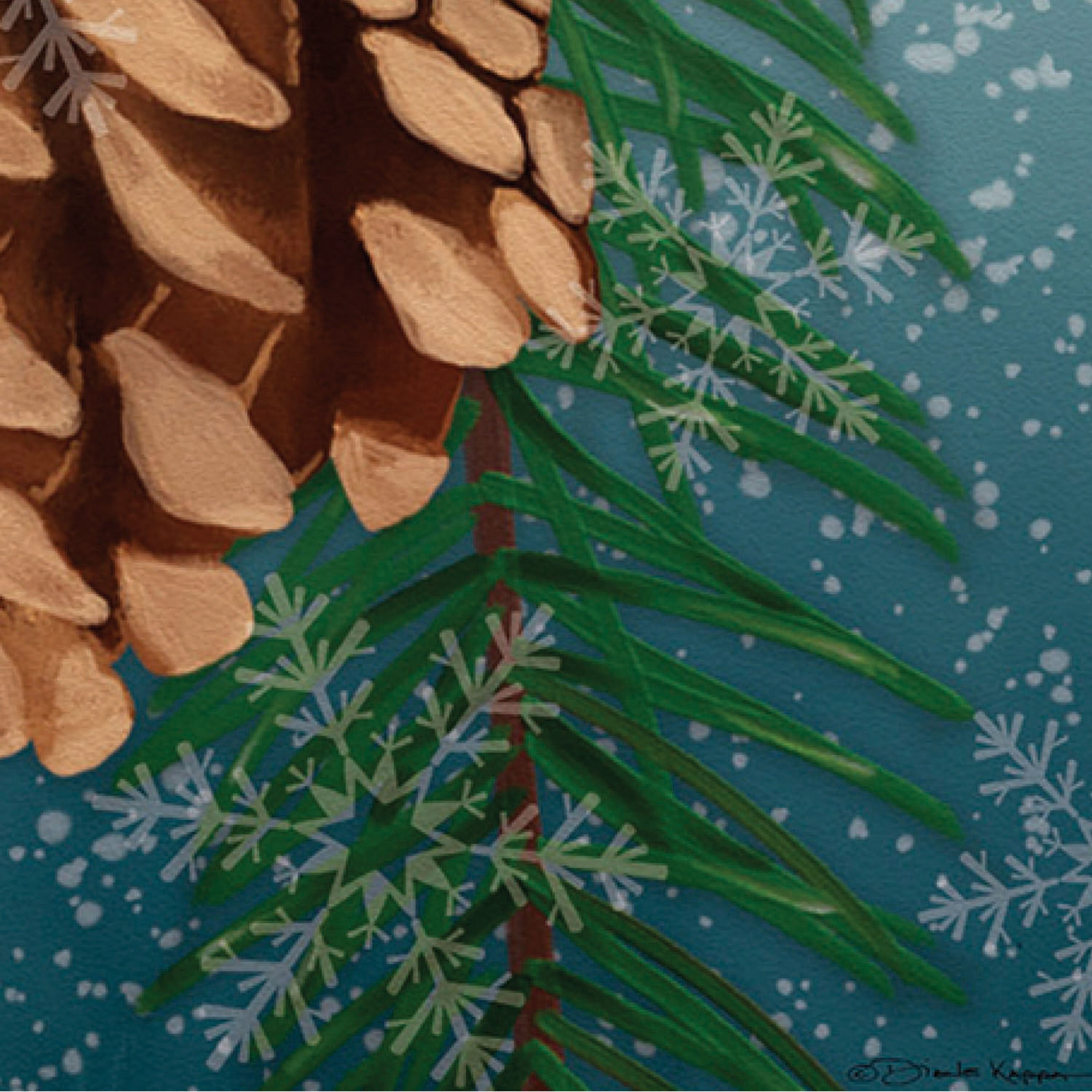 Winter Pine Cone Suede Garden Flag