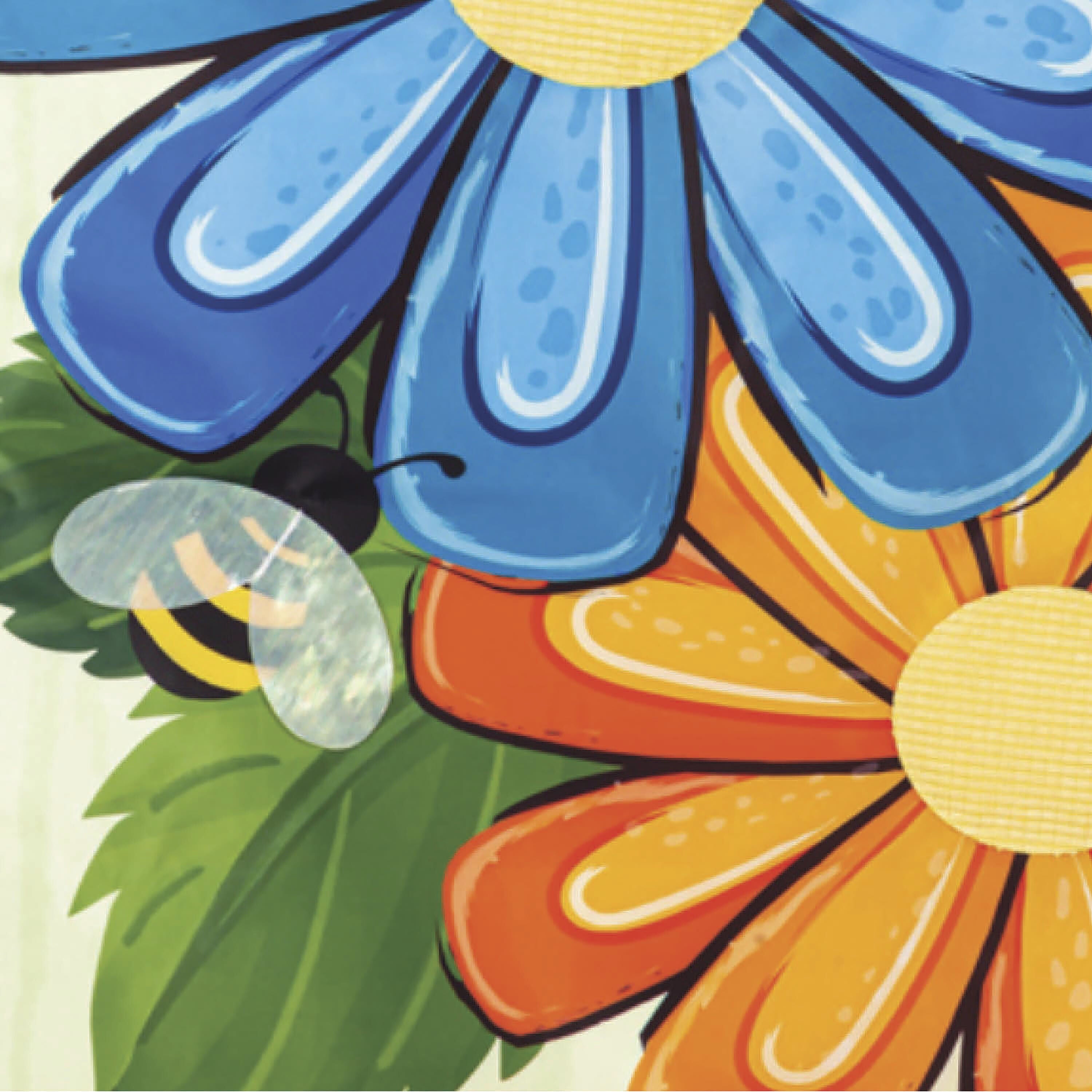 Spring Floral Applique Garden Flag