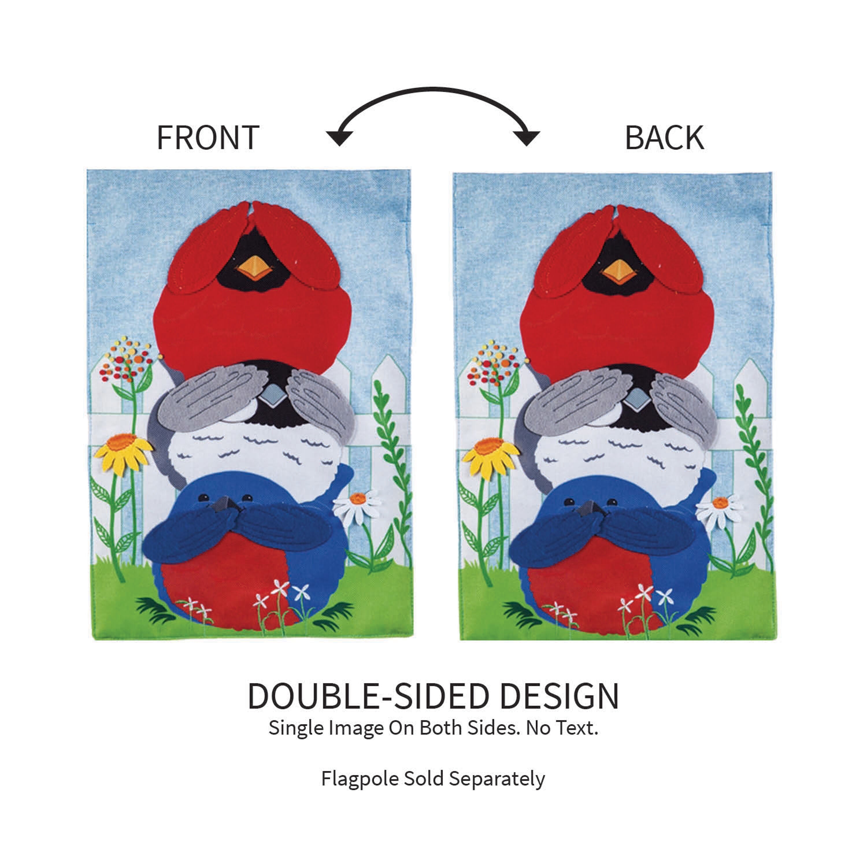 Portly Birds Garden Burlap Flag