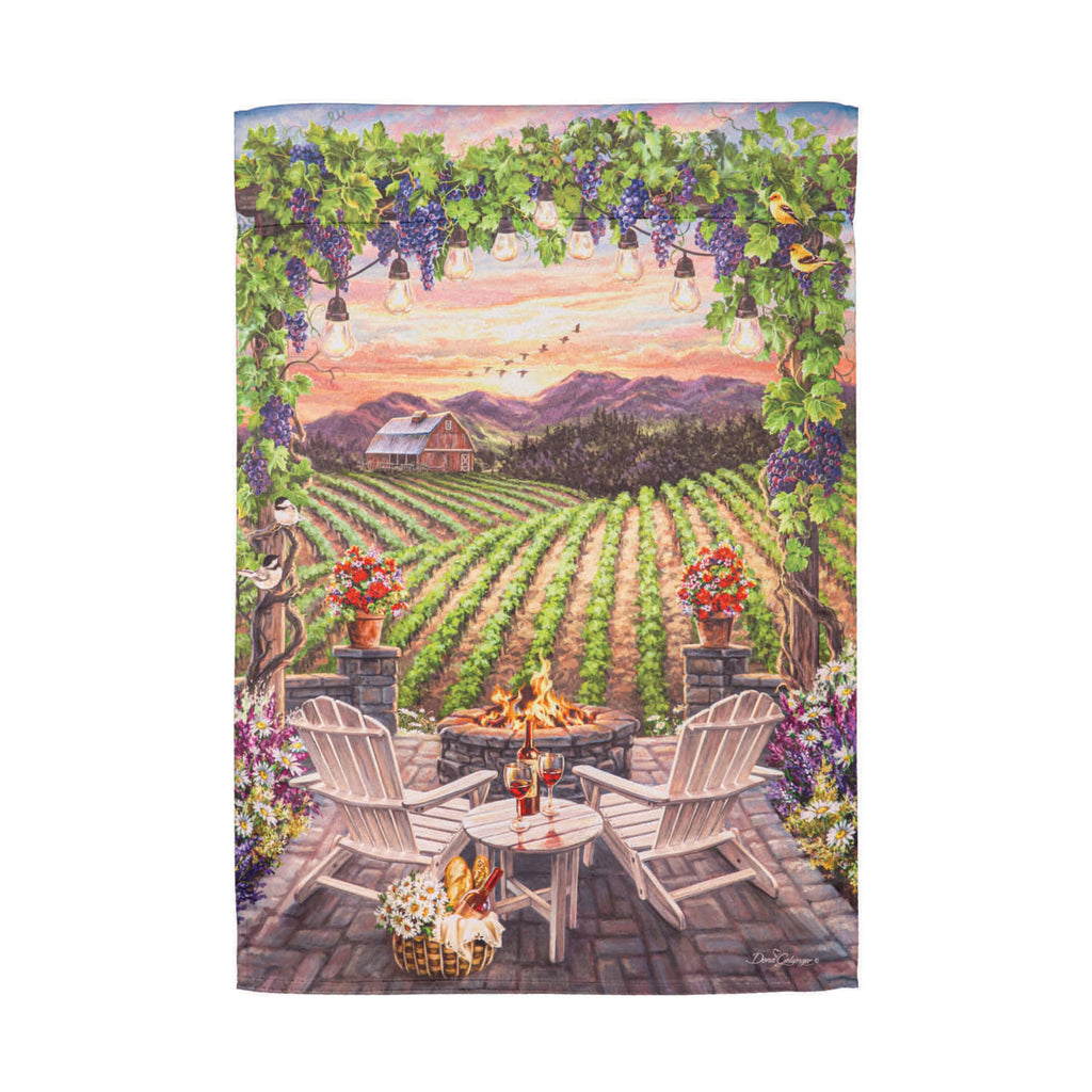 Beautiful Mountain View Suede Garden Flag
